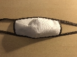 Bavlnené biele rúško s hnedým lemom - vhodné na vyvárku AKCIA